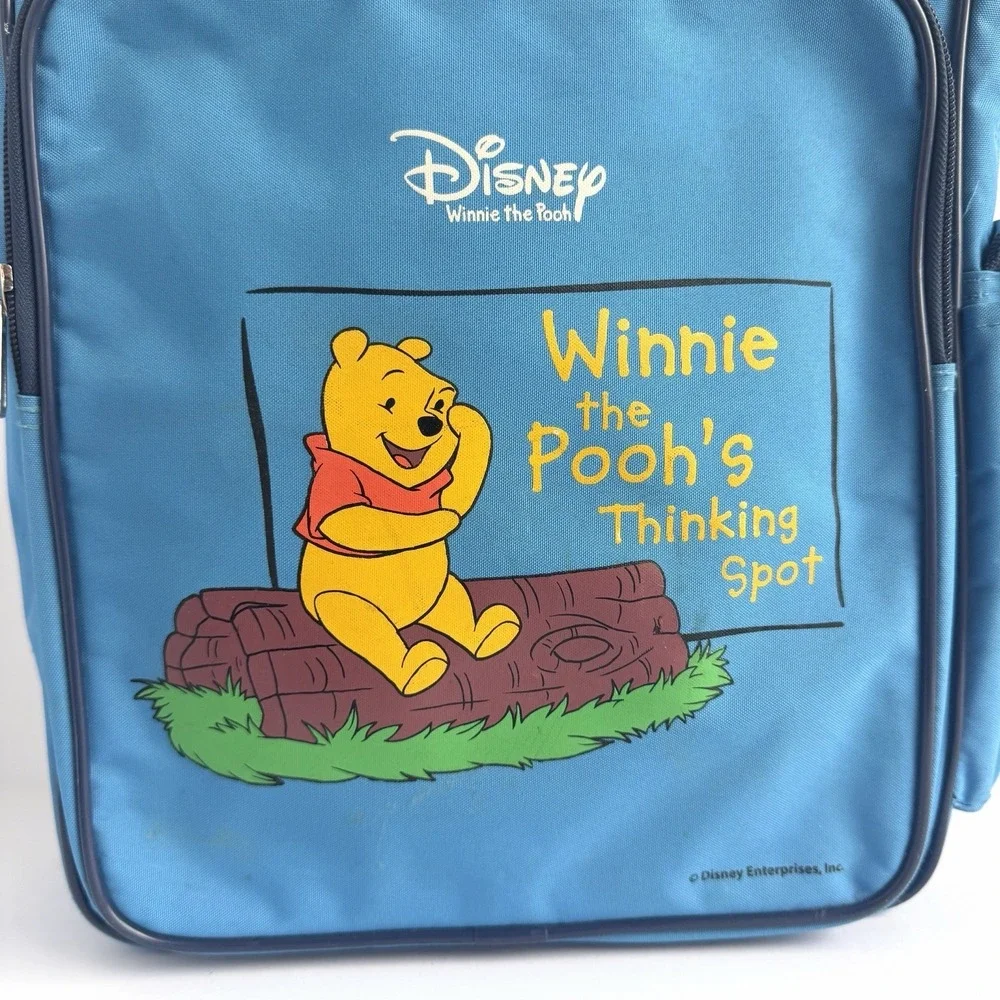 VTG 1990s Disney Pooh Backpack Kids Weekend Diaper Bag Thinking Spot Blue